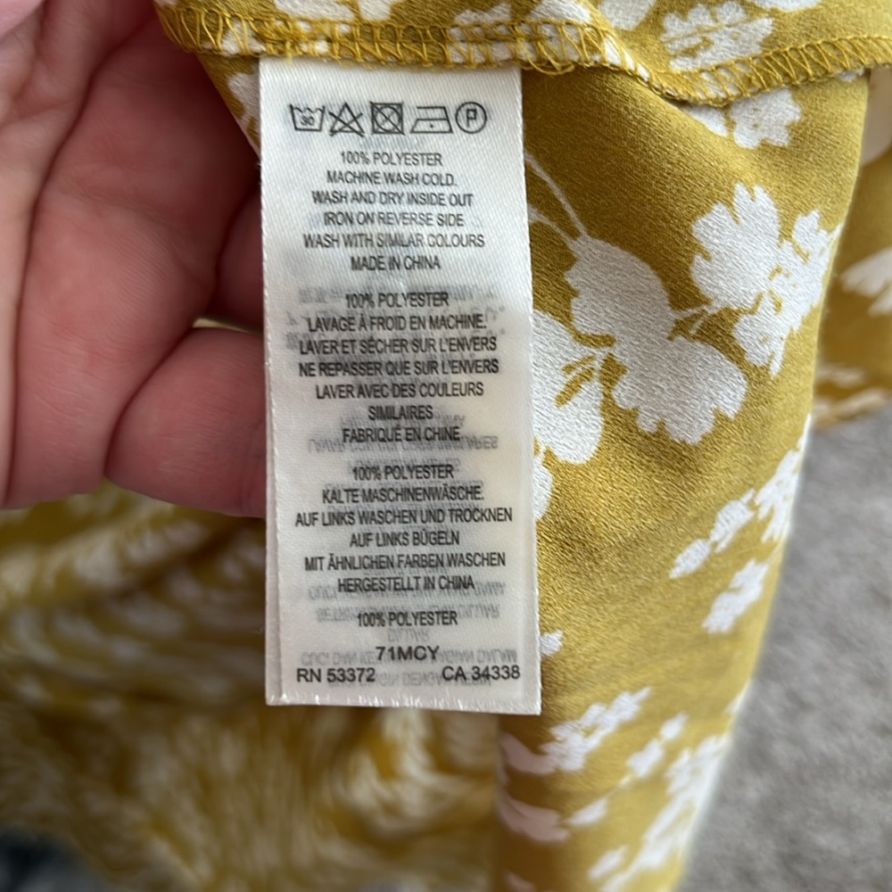 French Connection Bruna Light Mid Floral Midi Shirt Dress Yellow - Picture 15 of 15